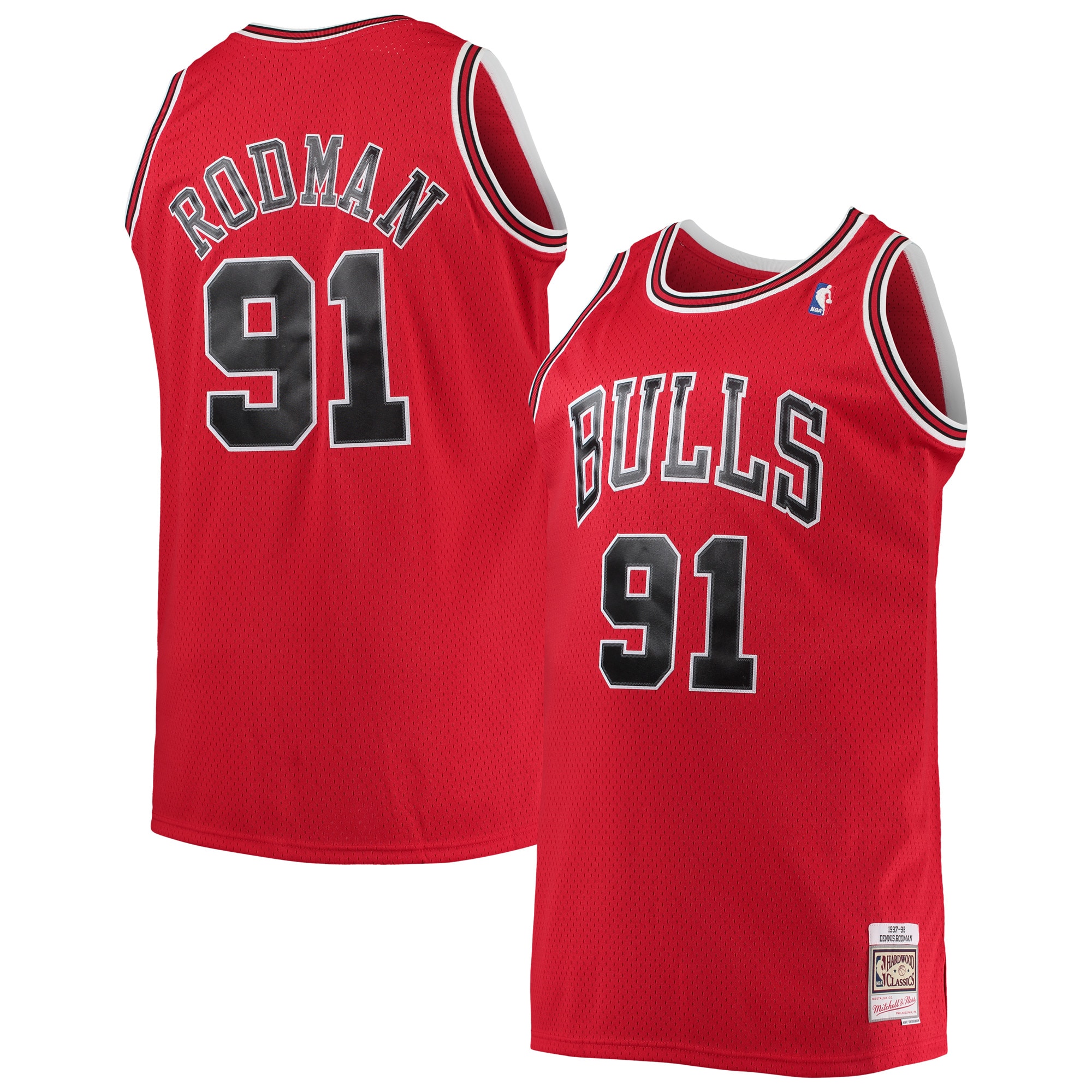 Alternative view of Dennis Rodman Chicago Bulls Mitchell & Ness Big & Tall Hardwood Classics Swingman Basketball Jersey - Red
