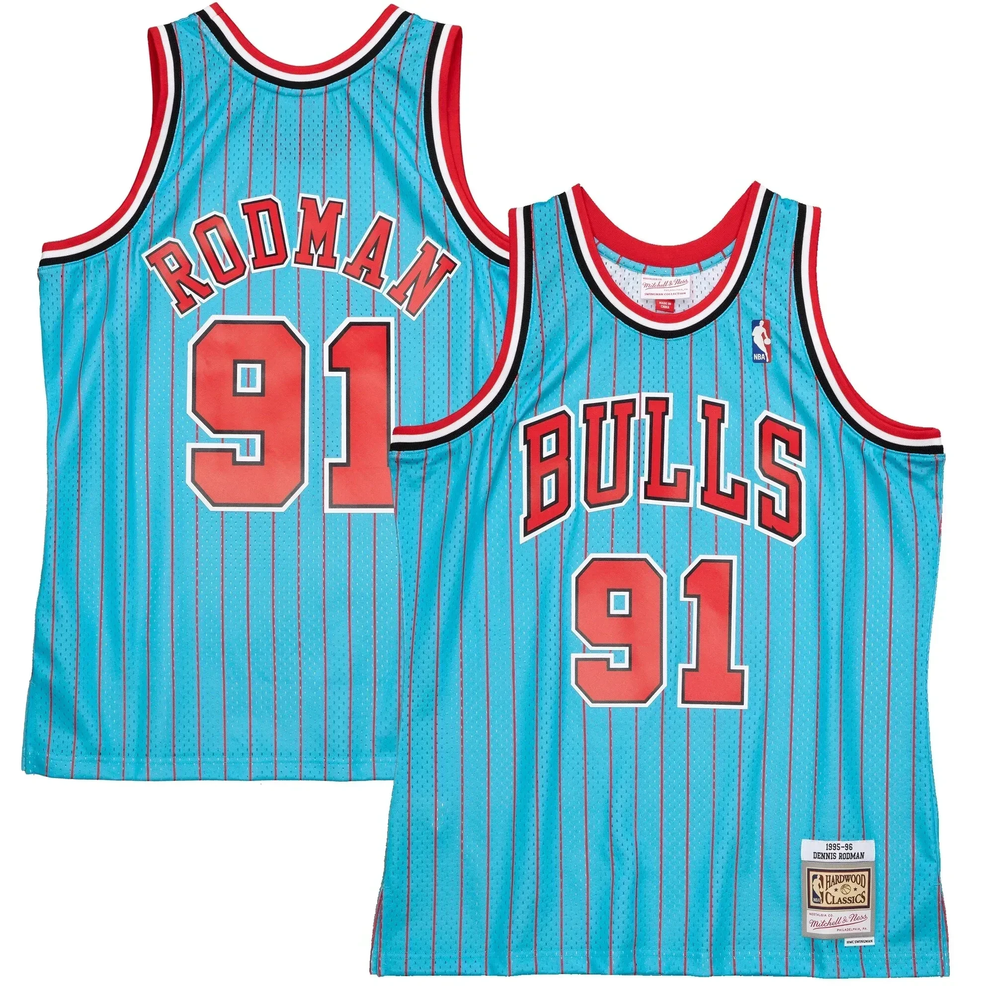 Dennis Rodman Chicago Bulls Mitchell & Ness 1995-96 Hardwood Classics Reload 2.0 Swingman Basketball Jersey - Blue - JS409 