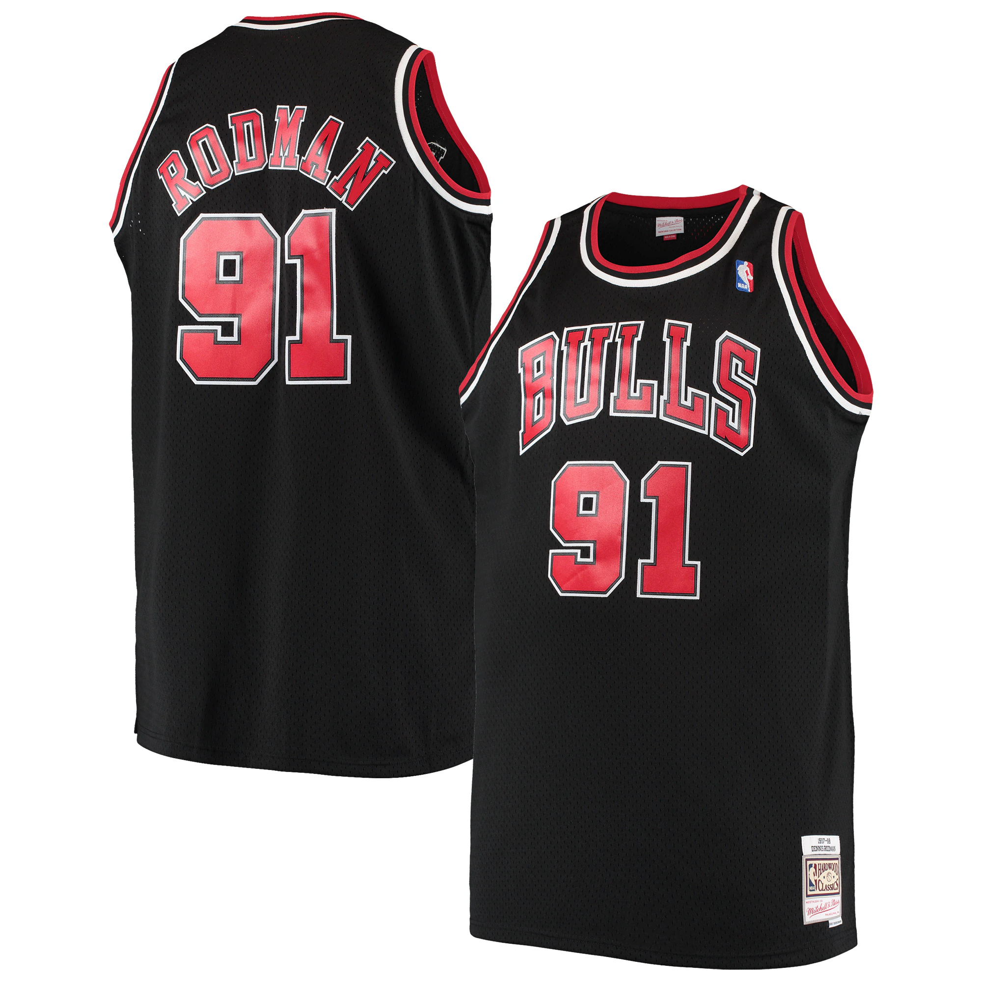 Dennis Rodman Chicago Bulls Mitchell & Ness Big & Tall Hardwood Classics Swingman Basketball Jersey - Black