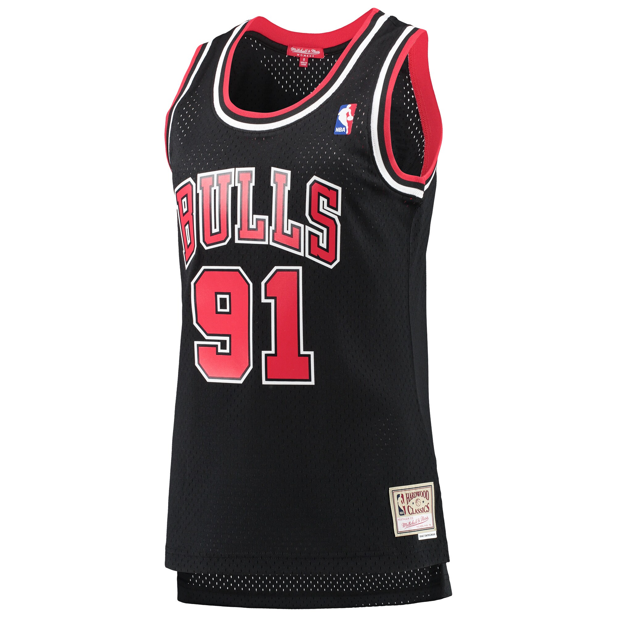 Alternative view of Dennis Rodman Chicago Bulls Mitchell & Ness Women's Hardwood Classics Swingman Basketball Jersey - Black