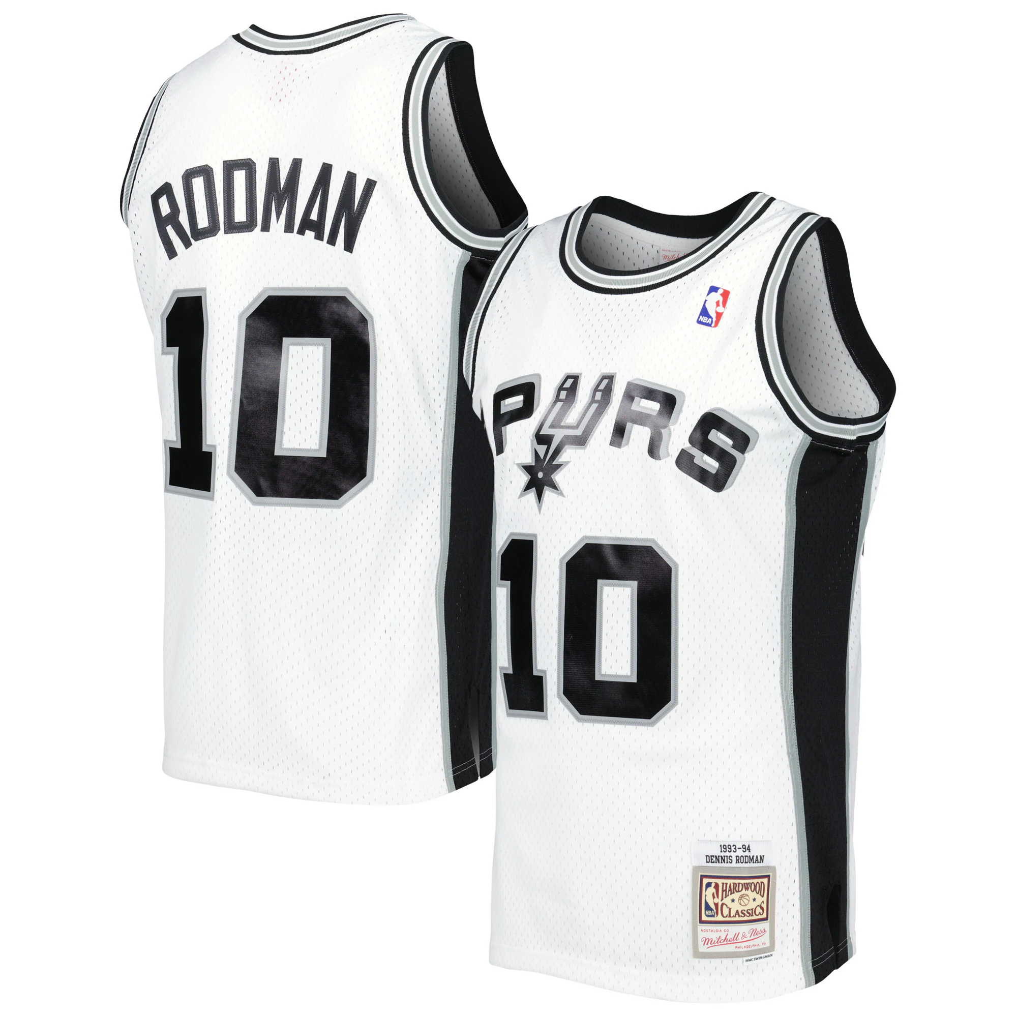 Alternative view of Dennis Rodman San Antonio Spurs Mitchell & Ness 2001/02 Hardwood Classics Swingman Basketball Jersey – White