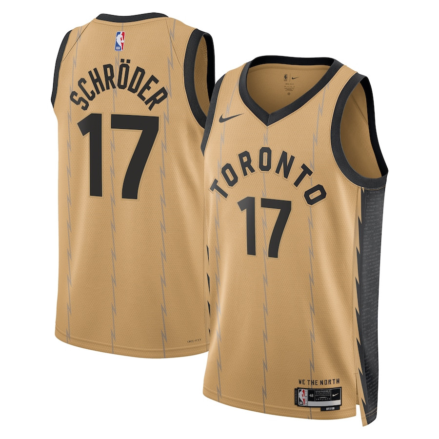 Dennis Schröder 17 Toronto Raptors 2023/24 City Edition Swingman Basketball Jersey - Gold - JS531 