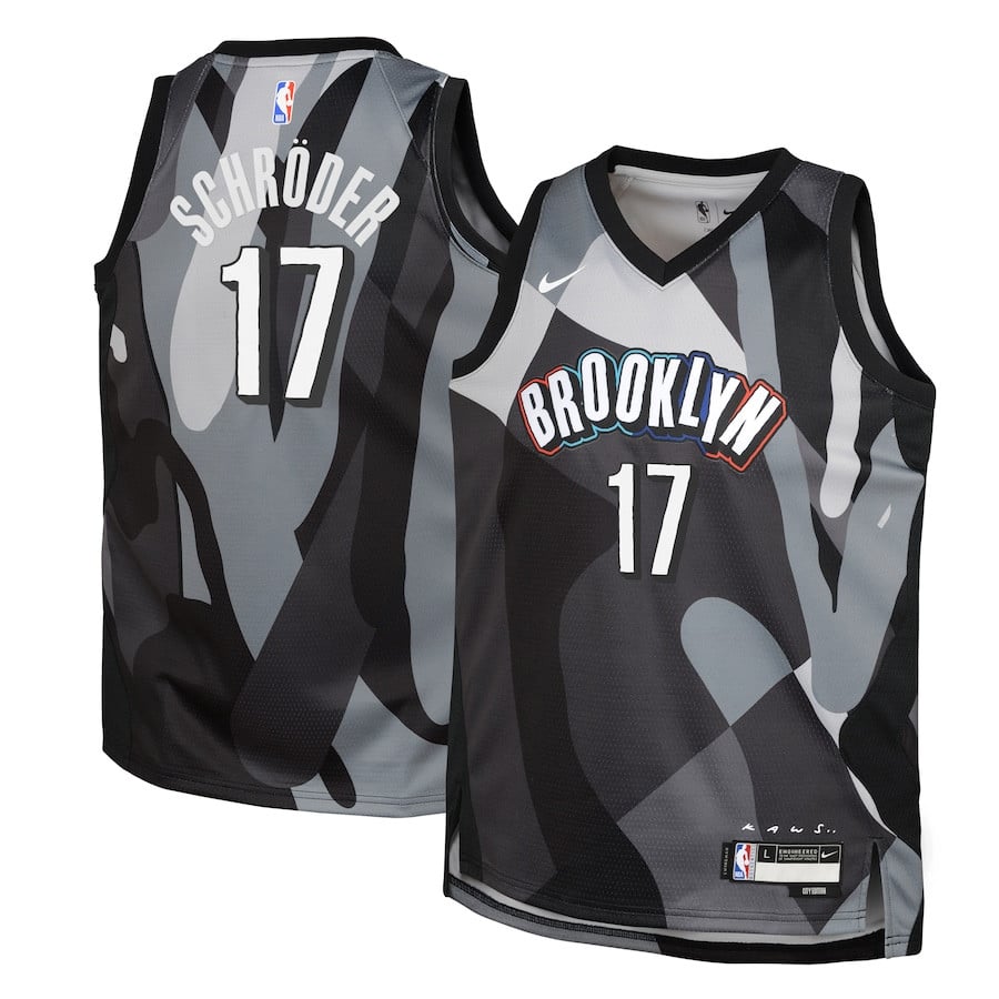 Dennis Schroder 17 Brooklyn Nets 2024/25 Swingman Player YOUTH Jersey - City Edition - Gray - JS149 
