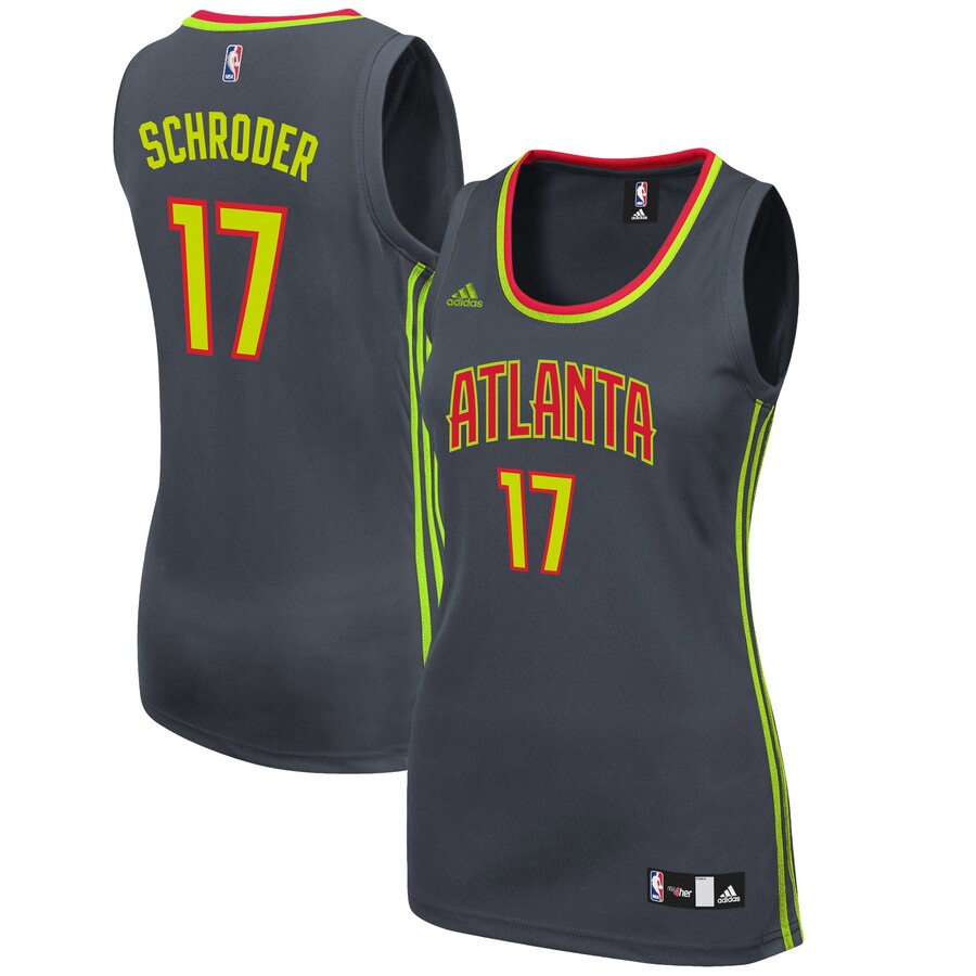 Dennis Schroder Atlanta Hawks Adidas Women's Road Replica Basketball Jersey - Charcoal