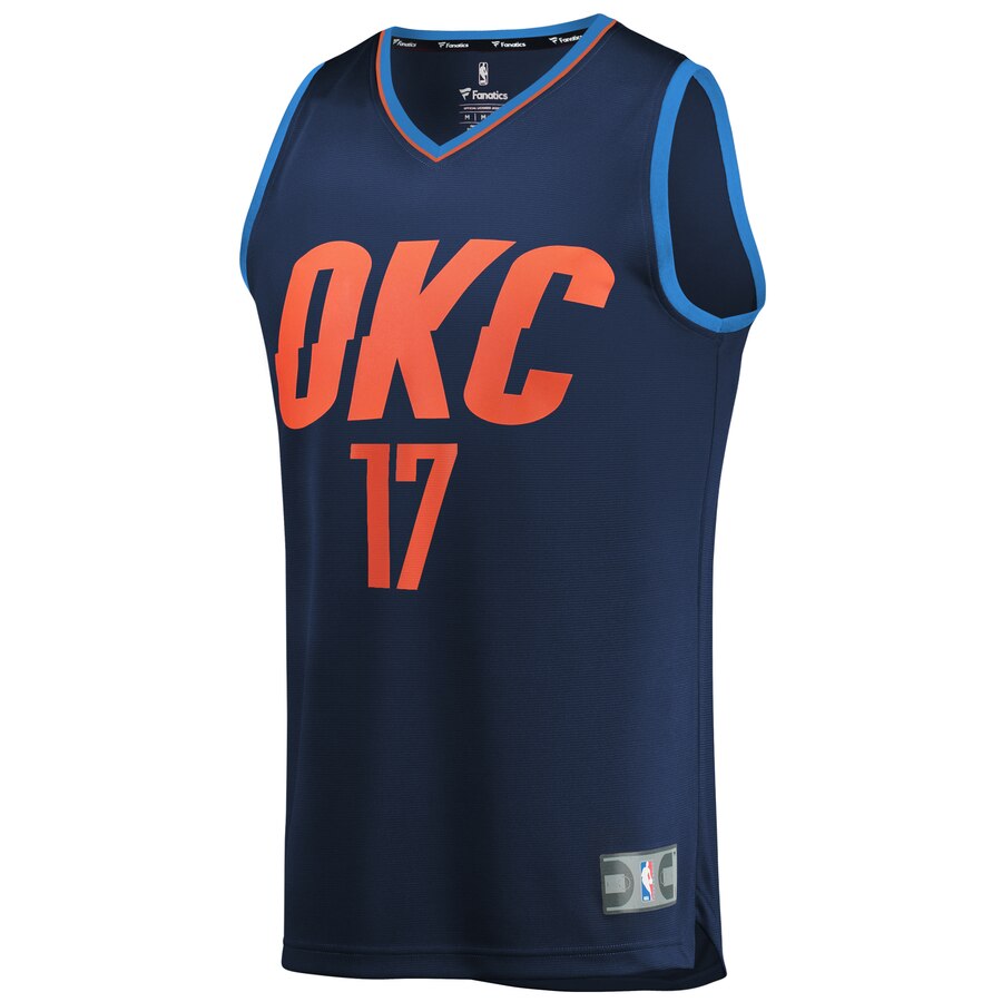 Alternative view of Dennis Schroder Oklahoma City Thunder Fanatics Branded Youth Fast Break Player Jersey - Statement Edition - Navy