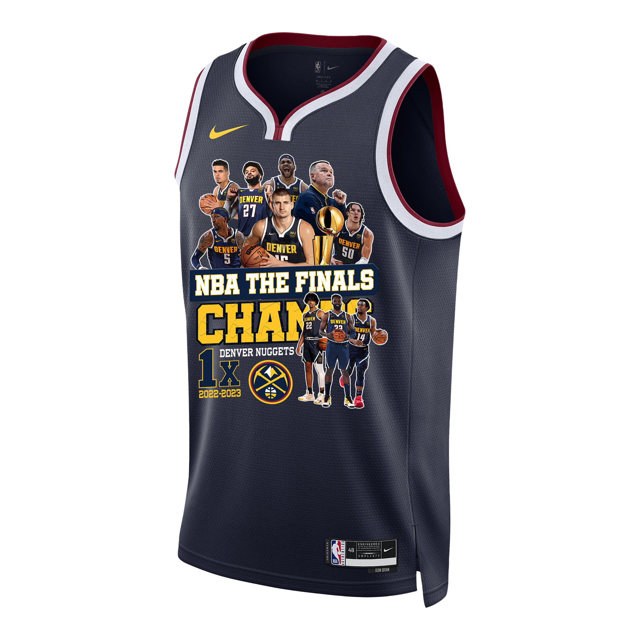 Alternative view of Denver Nuggets 1st NBA The Final Champions 2023 Swingman Basketball Jersey - Black - JS244 