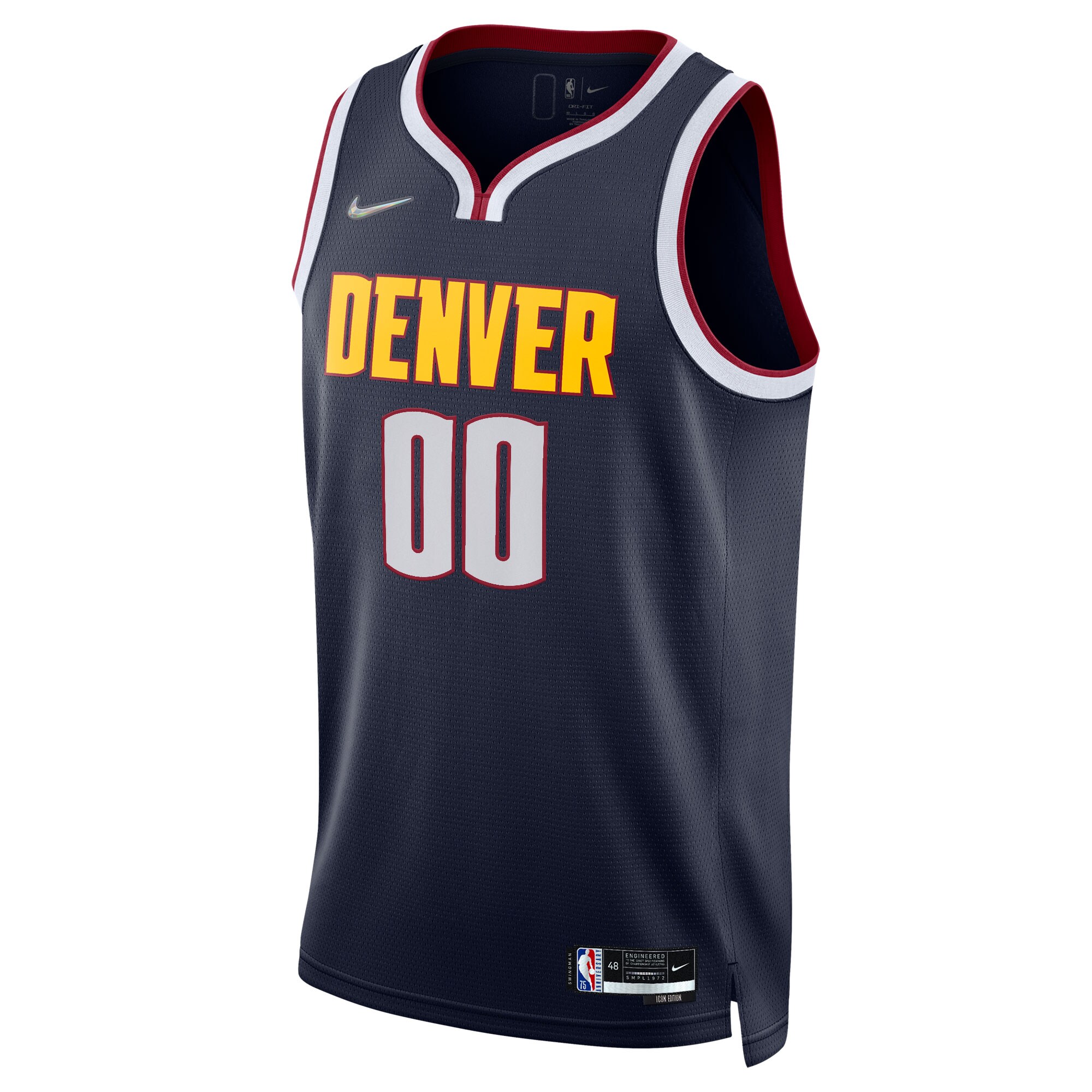 Alternative view of Denver Nuggets 2021/22 Diamond Swingman Custom Basketball Jersey - Icon Edition - Navy