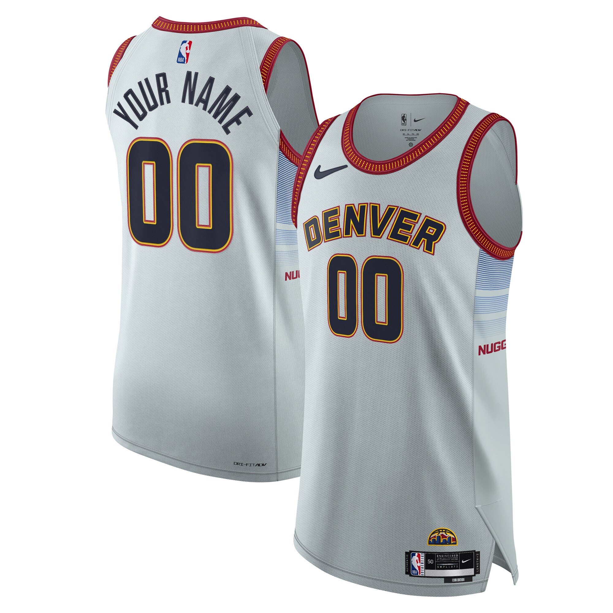 Alternative view of Denver Nuggets 2022/23 Authentic Basketball Jersey - City Edition - Silver