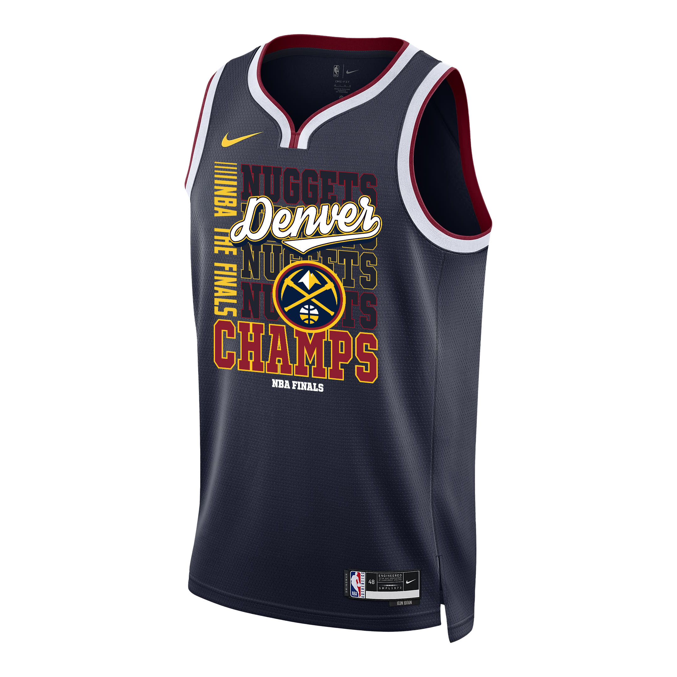 Alternative view of Denver Nuggets 2023 NBA The Finals Champions Swingman Basketball Jersey - Black - JS519 