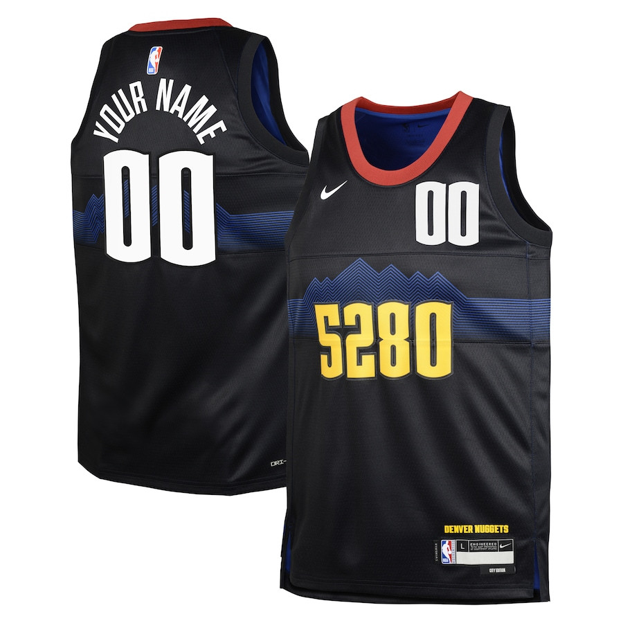 Denver Nuggets 2023/24 City Edition Swingman Custom YOUTH Basketball Jersey - Black - JS484 