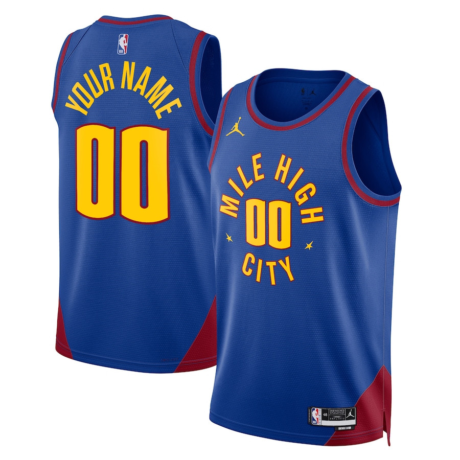 Denver Nuggets 2023/24 Statement Swingman Custom Men Basketball Jersey - Royal - JS870 