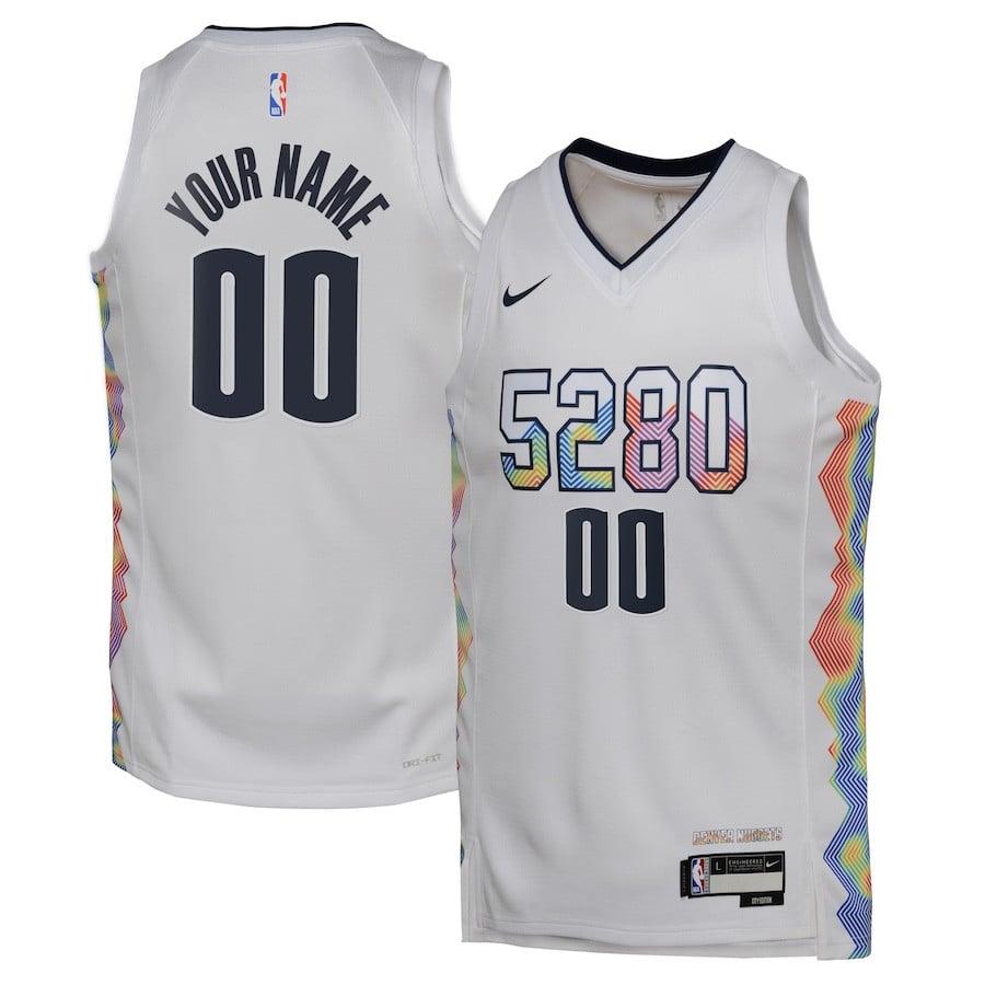 Denver Nuggets 2024/25 Swingman Custom YOUTH Basketball Jersey - City Edition - White - JS531 