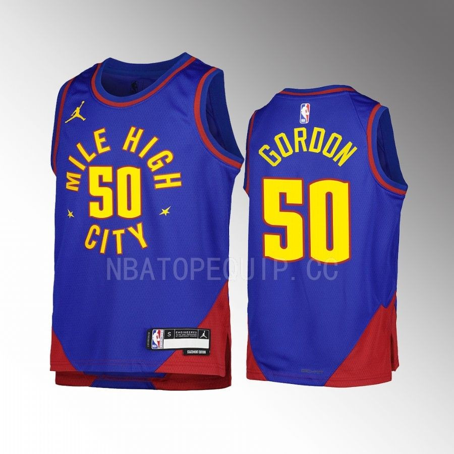 Denver Nuggets Aaron Gordon 50 Statement Edition Blue Youth Men Basketball Jersey Swingman - JS382 