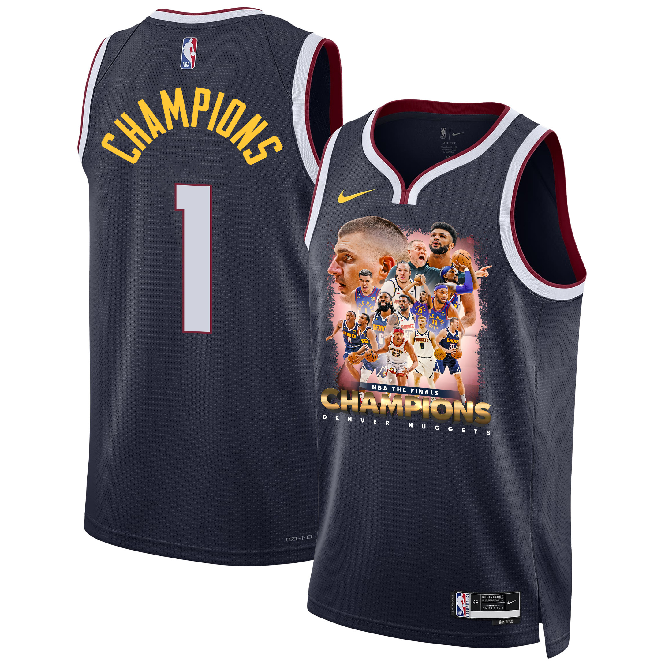 Denver Nuggets Advance To 2023 NBA Champions Swingman Basketball Jersey - Black - JS504 