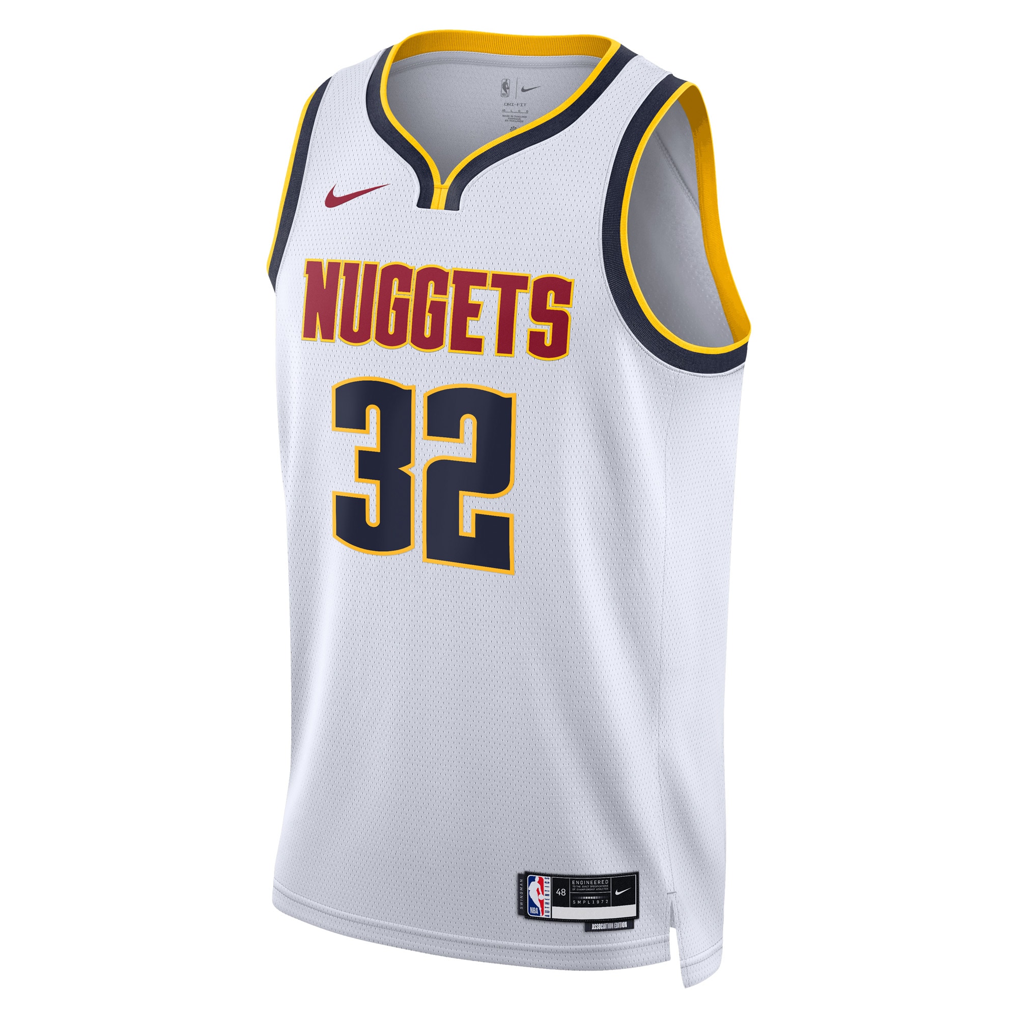 Alternative view of Denver Nuggets Association Edition Swingman Basketball Jersey - White - Aaron Gordon - Unisex - JS956 