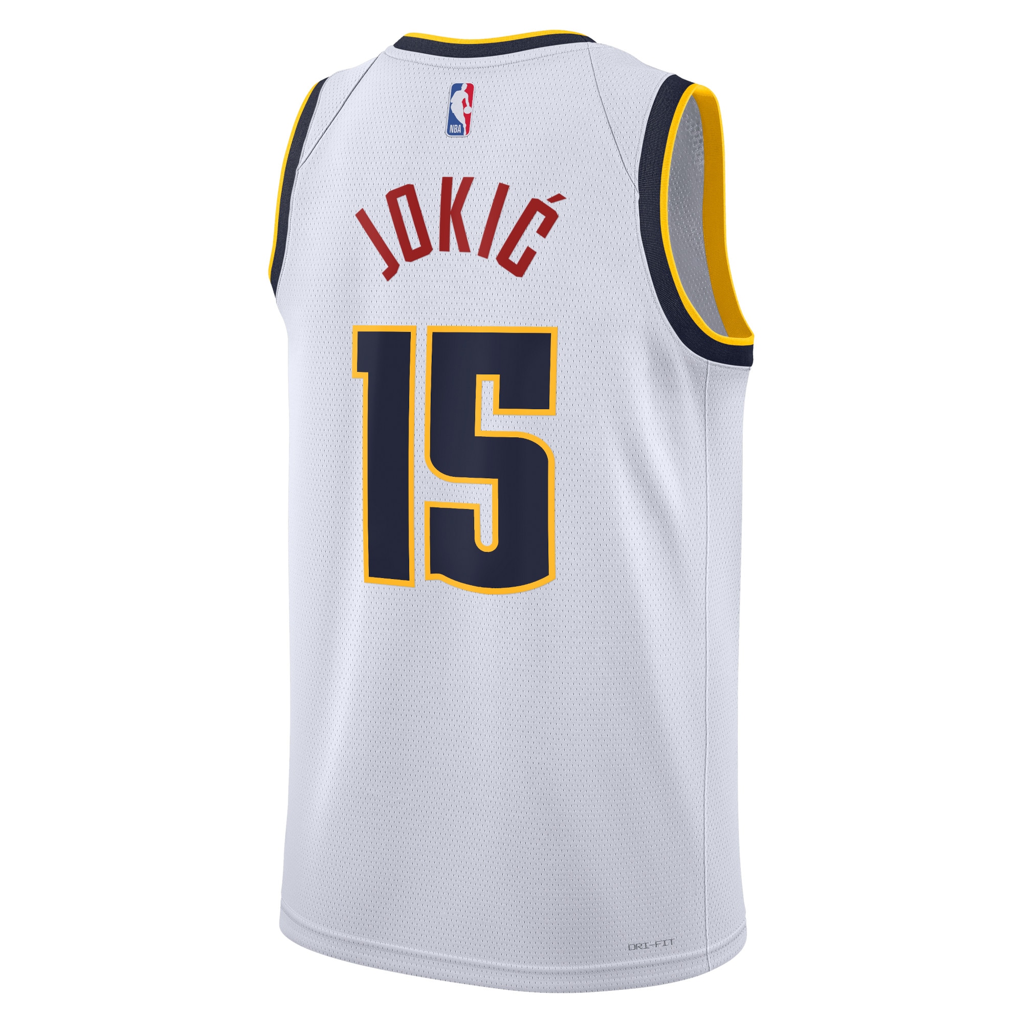 Alternative view of Denver Nuggets Association Edition Swingman Basketball Jersey - White - Nikola Jokić - Unisex - JS486 
