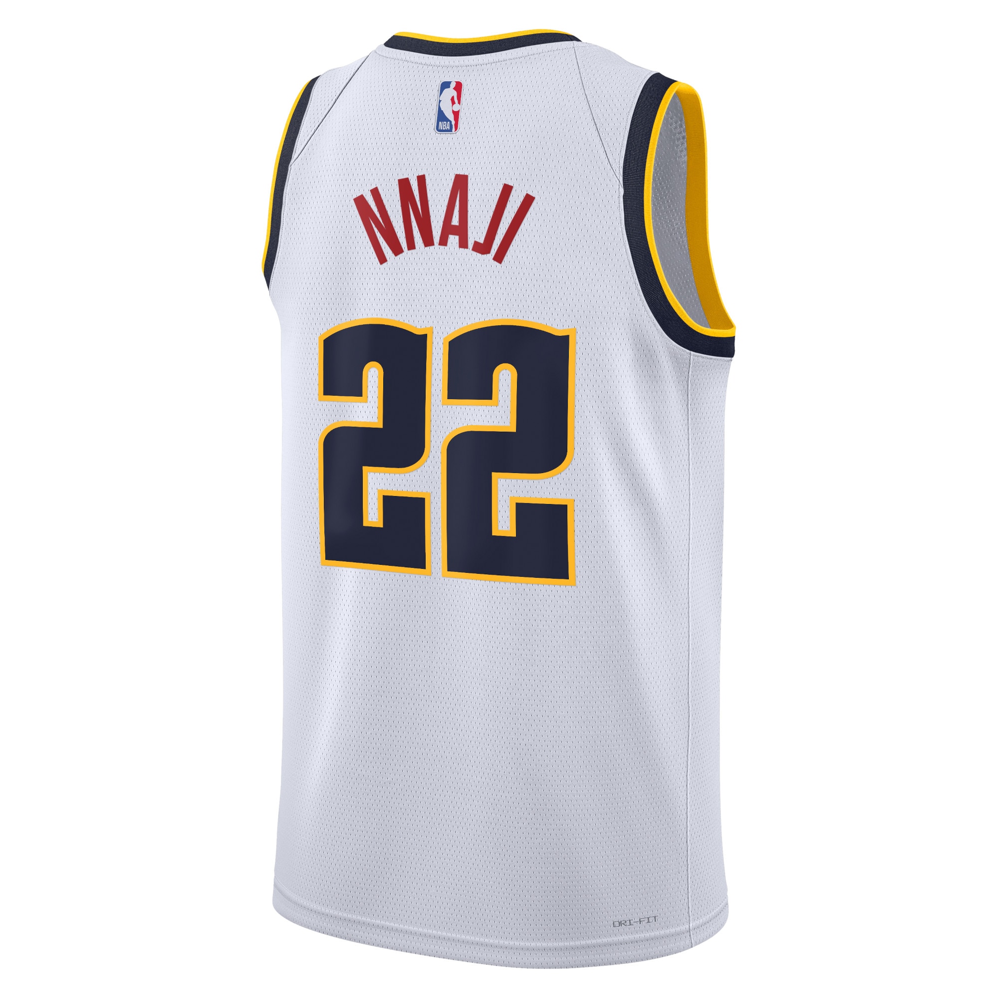 Alternative view of Denver Nuggets Association Edition Swingman Basketball Jersey - White - Zeke Nnaji - Unisex - JS439 