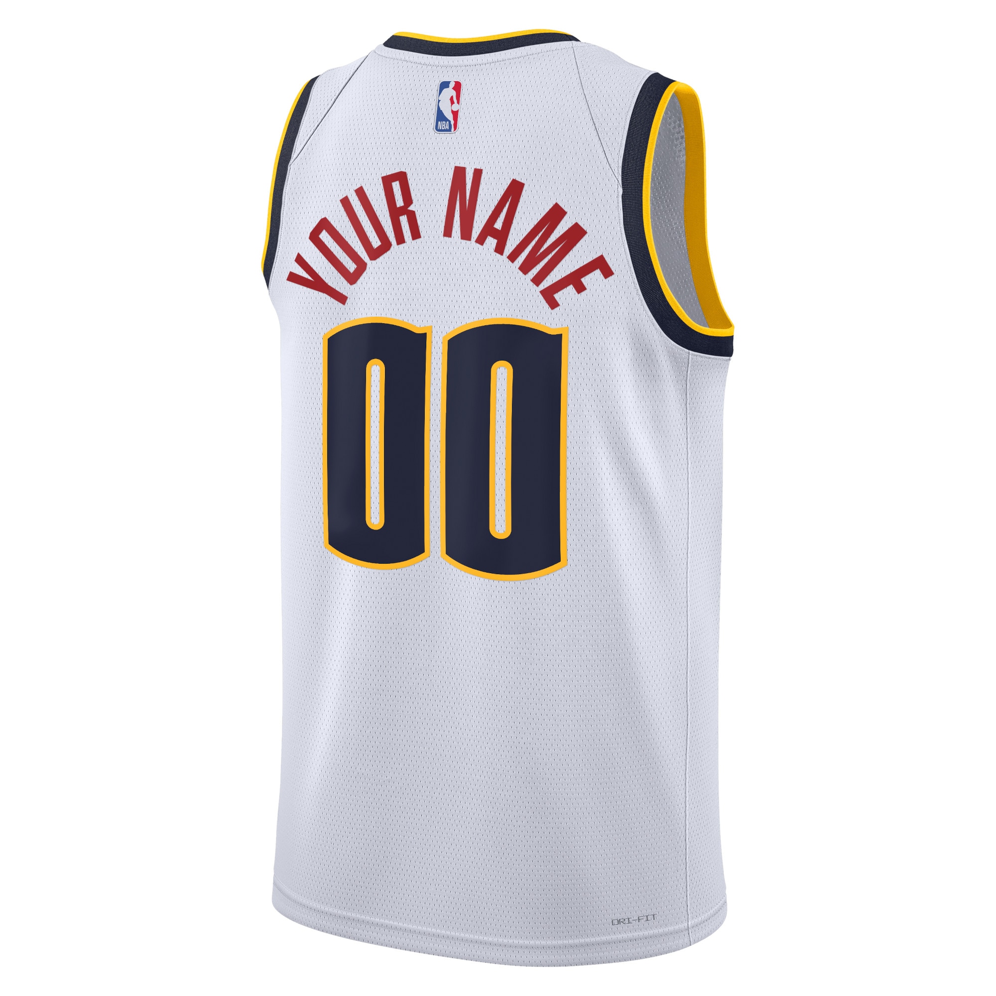 Alternative view of Denver Nuggets Association Swingman Basketball Jersey - Custom - Unisex - JS453 