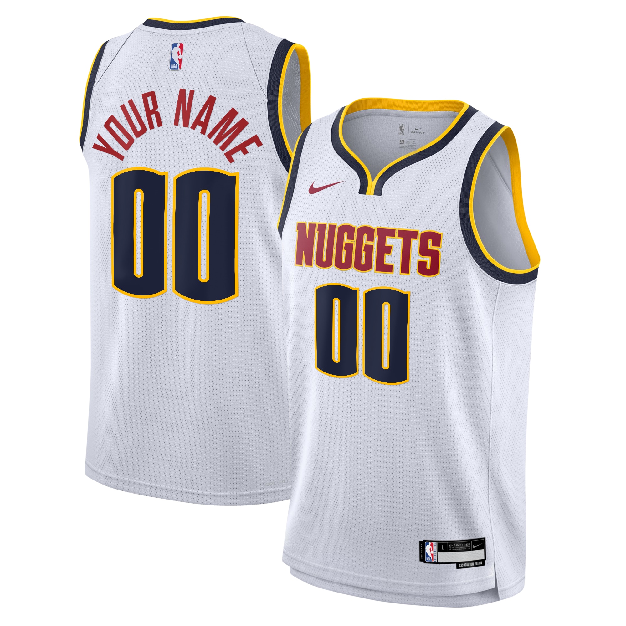Denver Nuggets Association Swingman Basketball Jersey - Custom - Youth - JS805 