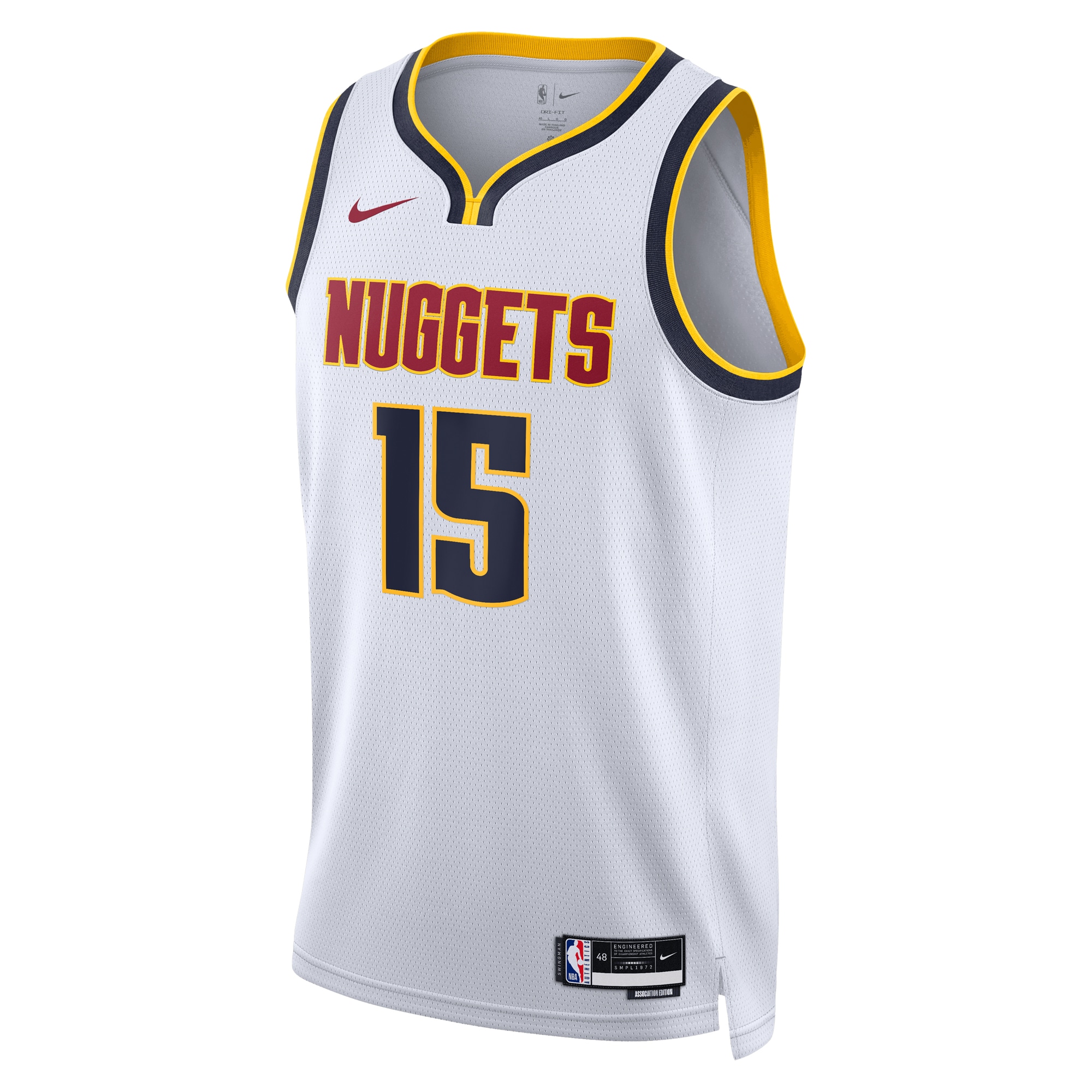 Alternative view of Denver Nuggets Association Swingman Basketball Jersey - White - Nikola Jokić - Youth - JS542 