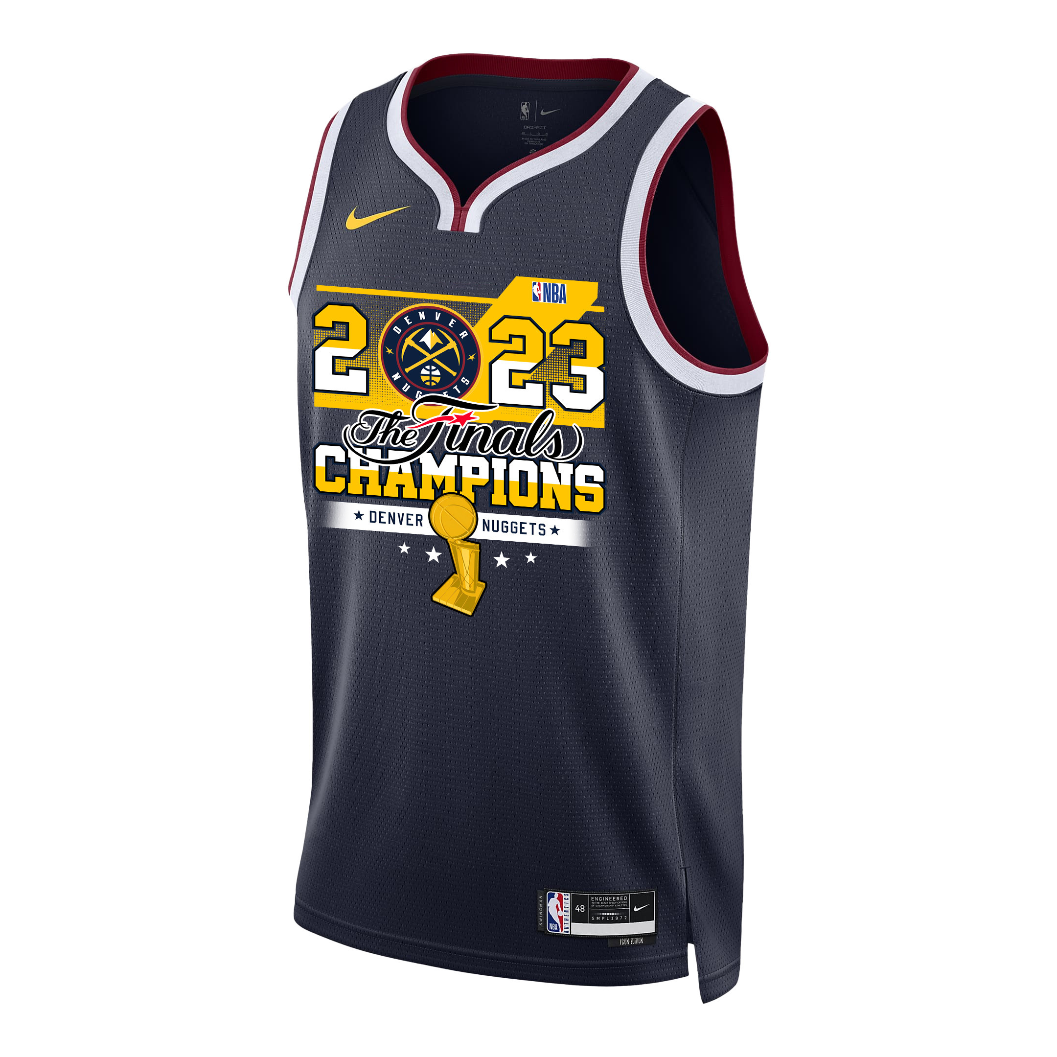 Alternative view of Denver Nuggets Elevated Champions 2023 Swingman Basketball Jersey - Black - JS413 