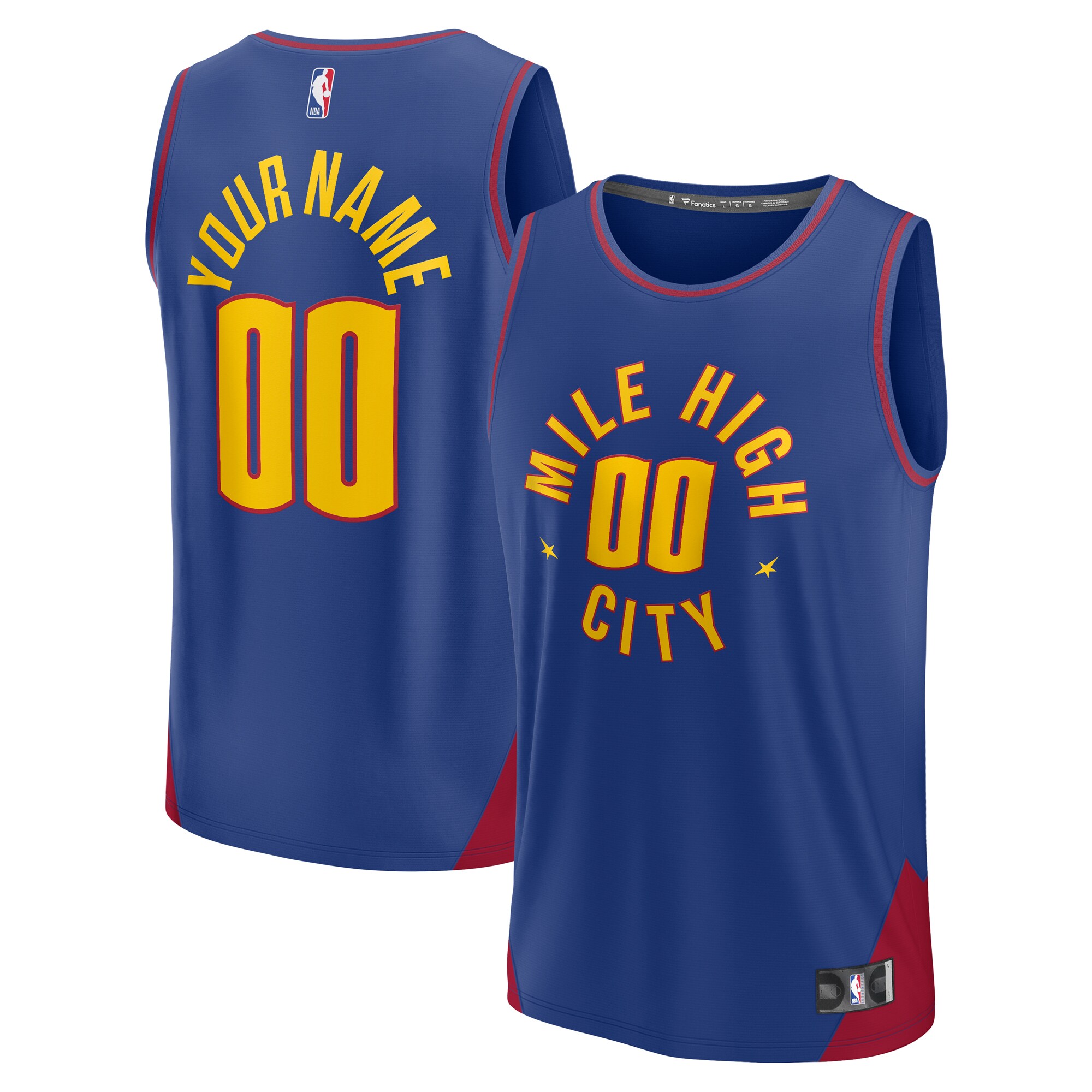 Denver Nuggets Fanatics 2022/23 Fast Break Custom Replica Basketball Jersey - Blue - Statement Edition