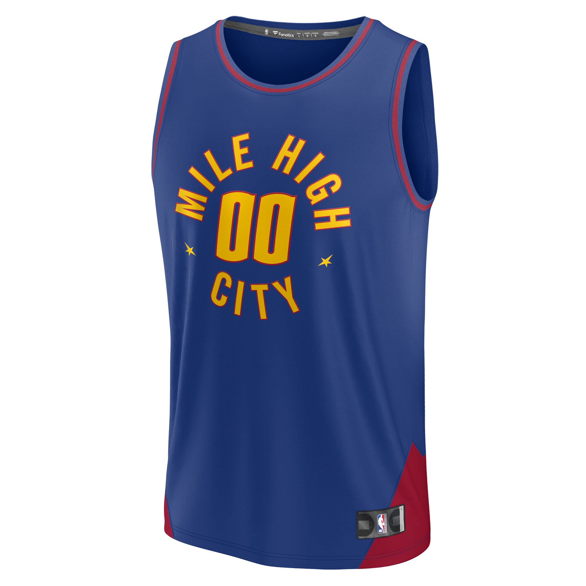 Alternative view of Denver Nuggets Fanatics 2022/23 Fast Break Custom Replica Basketball Jersey - Blue - Statement Edition