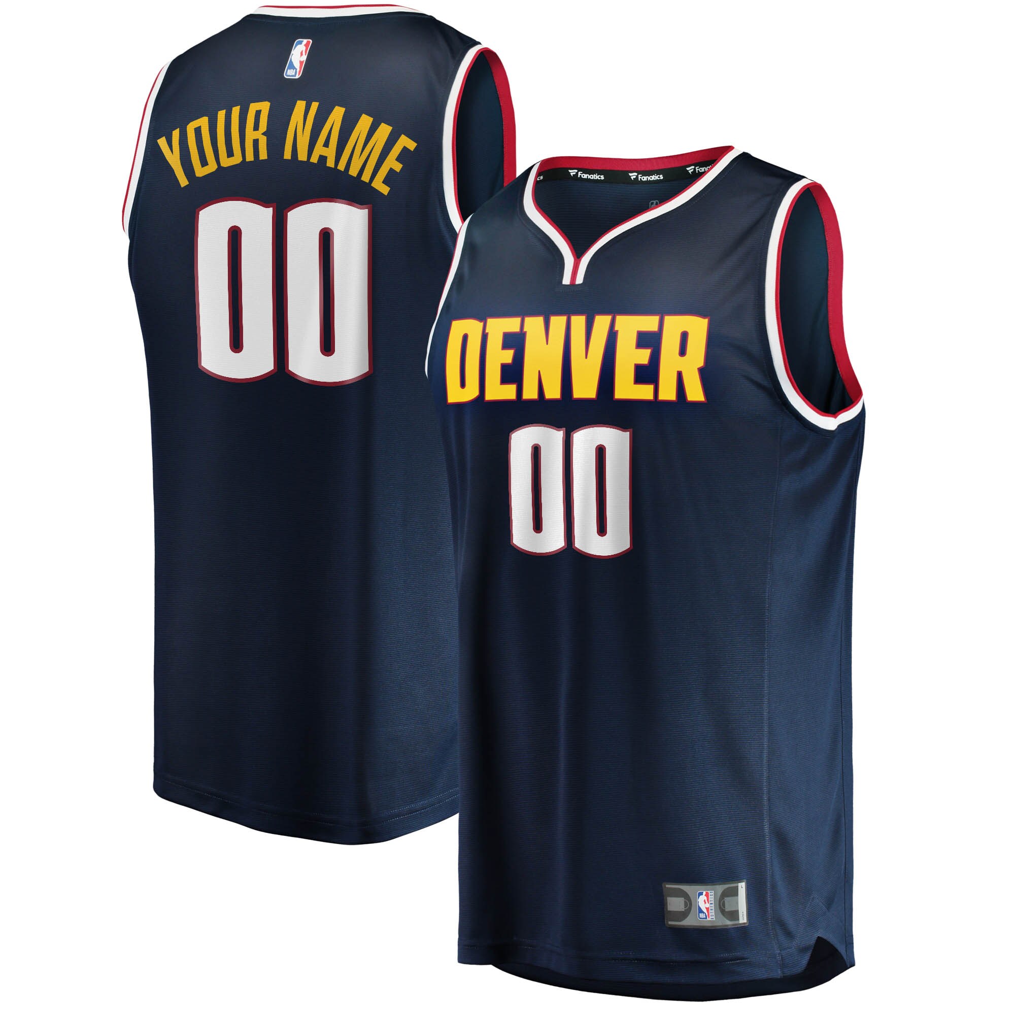 Denver Nuggets Fanatics Youth Fast Break Custom Replica Basketball Jersey Navy - Icon Edition