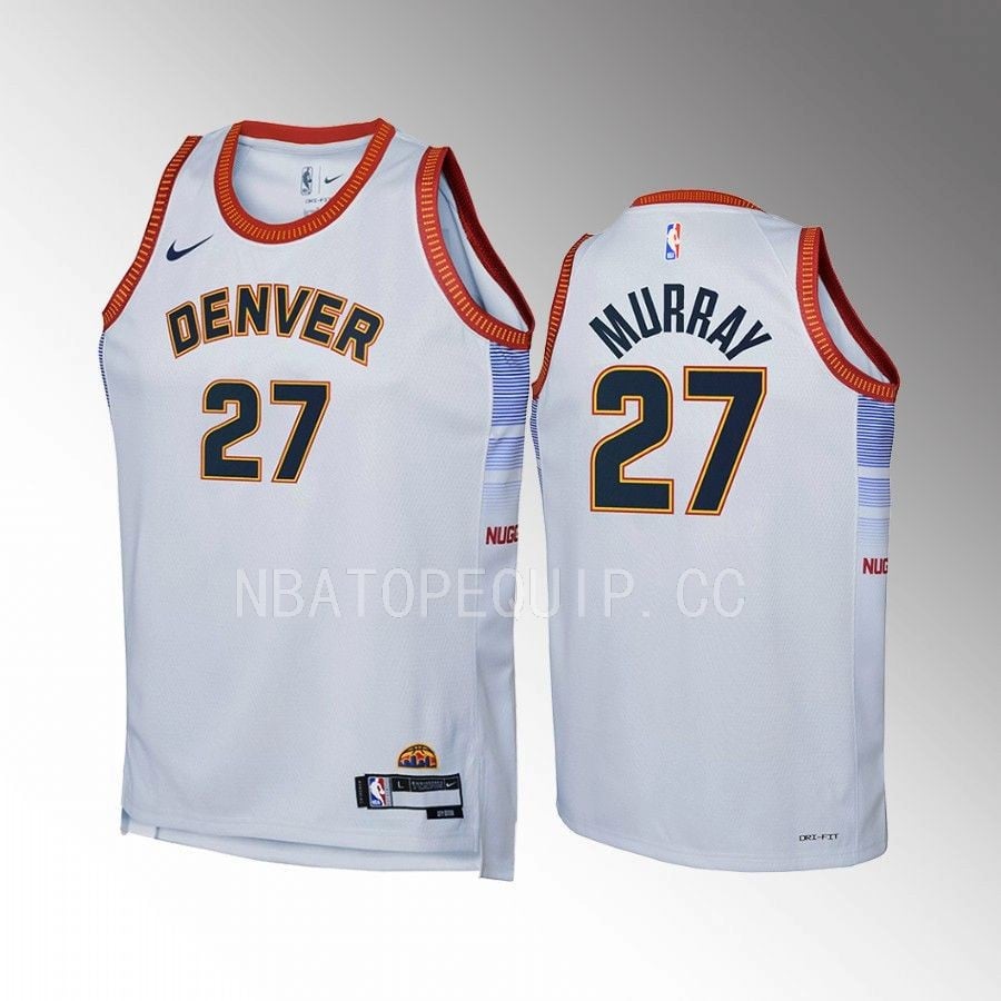 Denver Nuggets Jamal Murray 27 City Edition Gray Youth Basketball Jersey Swingman - JS904 