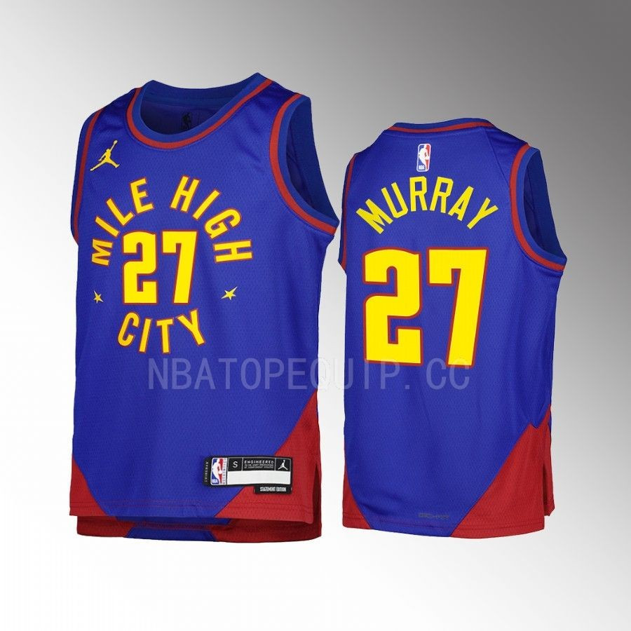 Denver Nuggets Jamal Murray 27 Statement Edition Blue Youth Men Basketball Jersey Swingman - JS919 