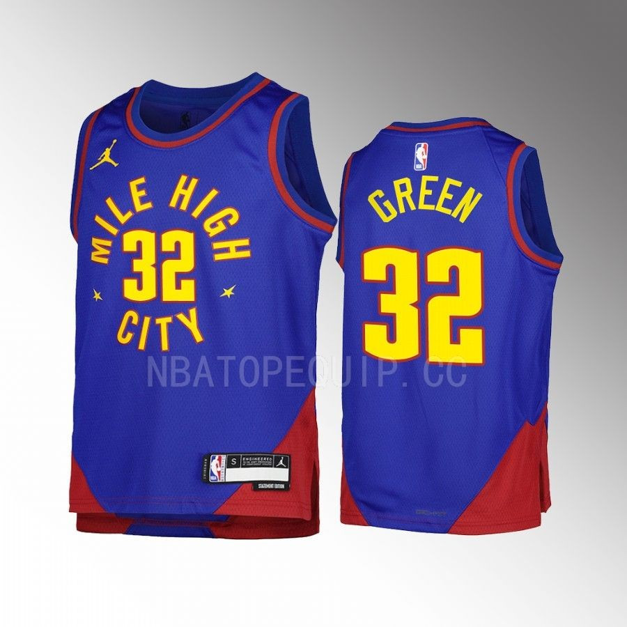 Denver Nuggets Jeff Green 32 Statement Edition Blue Youth Men Basketball Jersey Swingman - JS640 