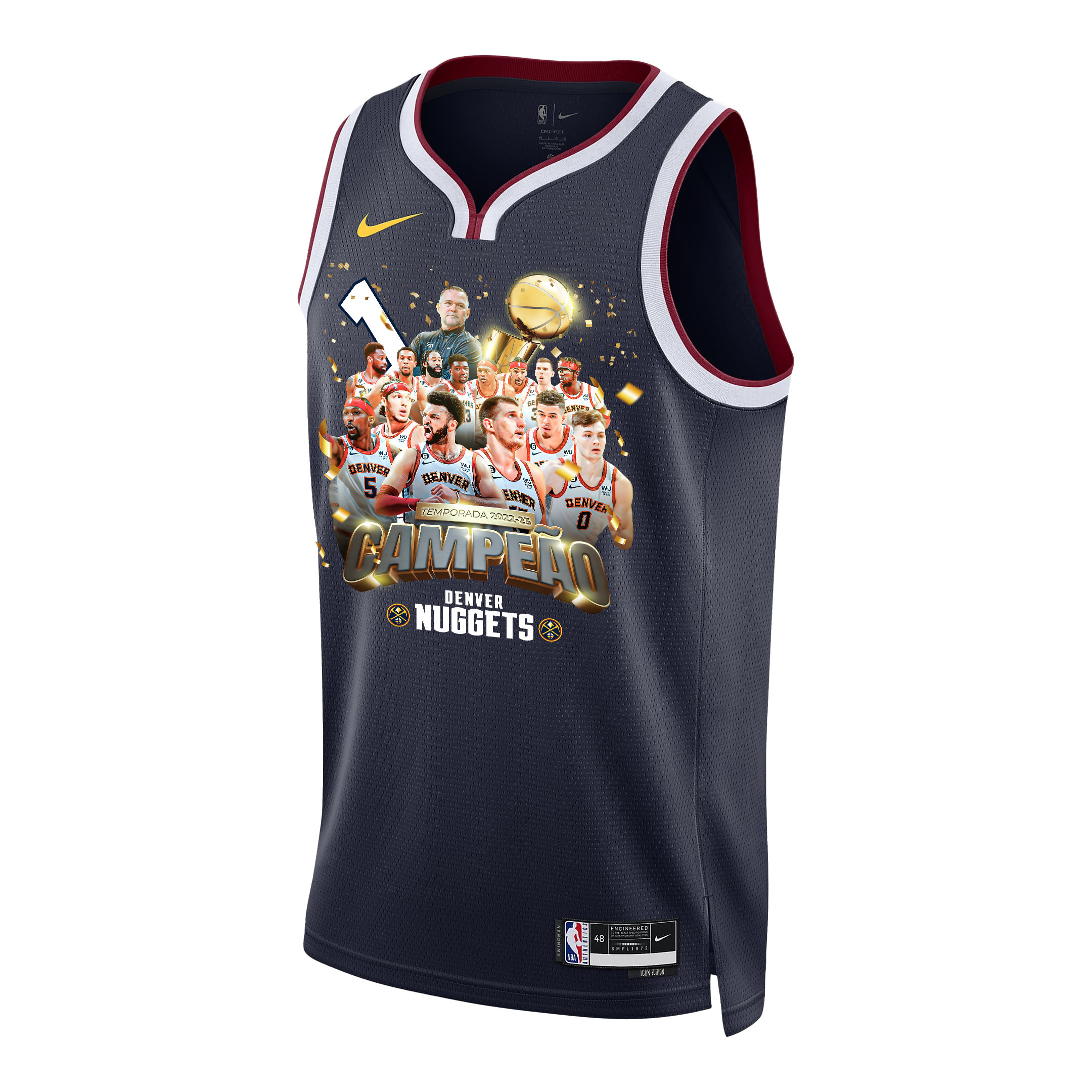 Alternative view of Denver Nuggets Journey To 1st Championship 2023 NBA The Finals Swingman Basketball Jersey - Black - JS587 