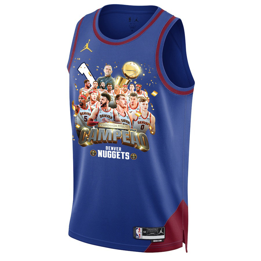 Alternative view of Denver Nuggets Journey To 1st Championship 2023 NBA The Finals Swingman Basketball Jersey - Blue - JS462 
