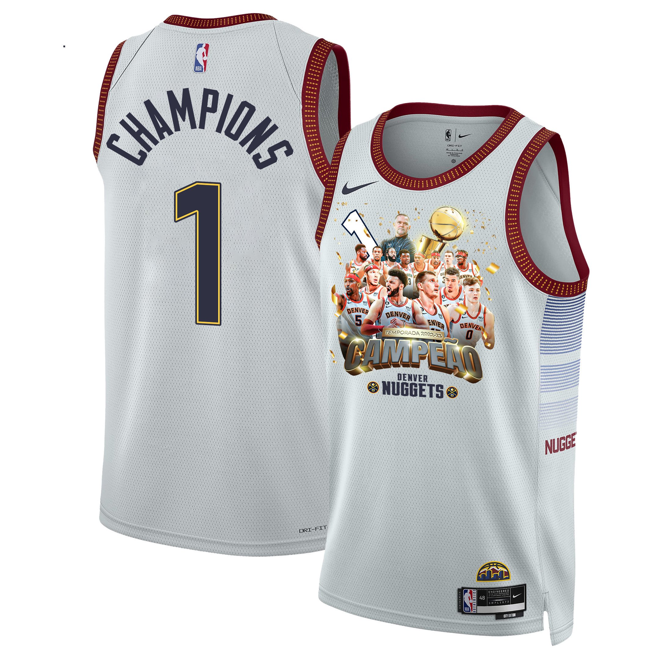 Denver Nuggets Journey To 1st Championship 2023 NBA The Finals Swingman Basketball Jersey - White - JS683 