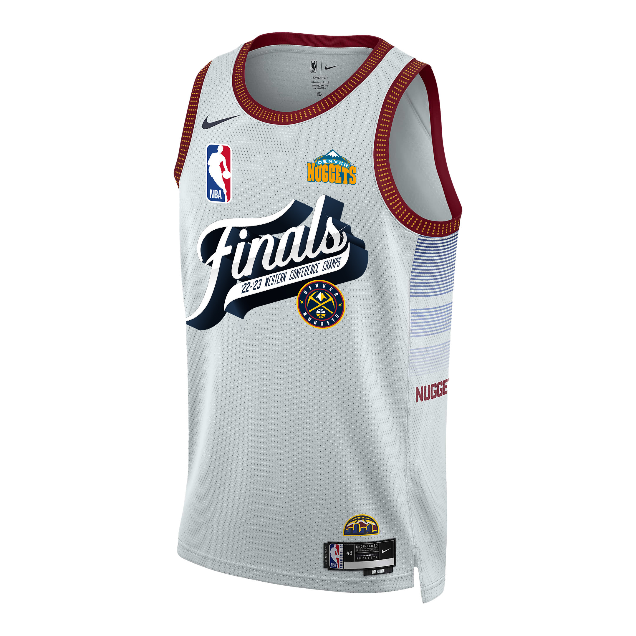 Alternative view of Denver Nuggets Just Build A Future Dynasty 2023 NBA Champions Swingman Basketball Jersey - White - JS946 