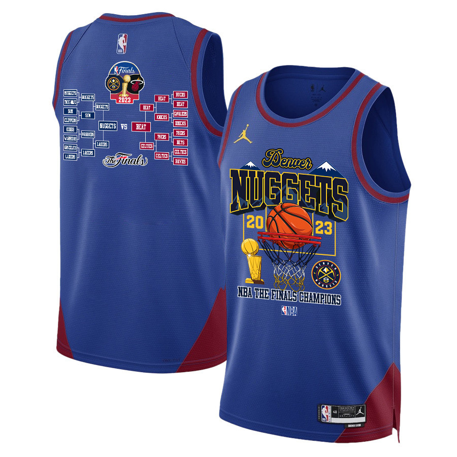 Denver Nuggets Lineup Road To The NBA Final Champions 2023 Swingman Basketball Jersey - Blue - JS430 