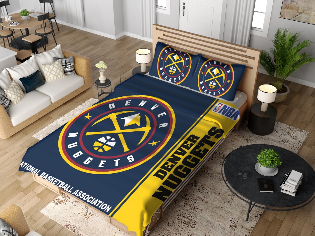 Alternative view of Denver Nuggets NBA Basketball Bedding Set - Custom Bedding Set