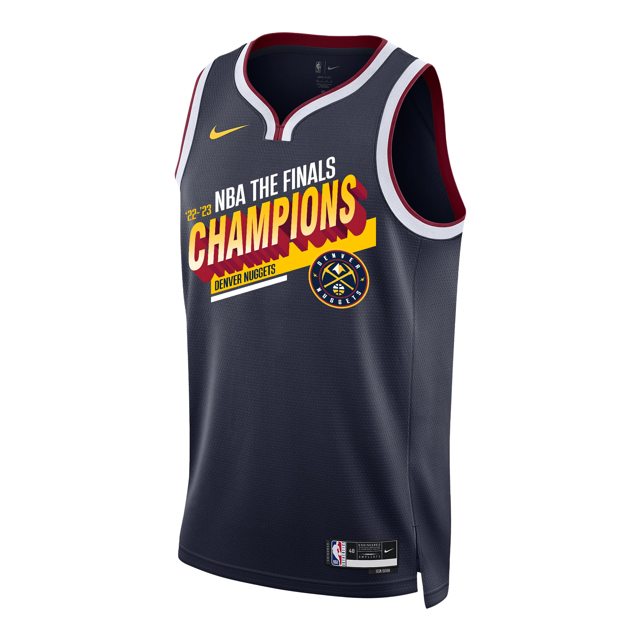 Alternative view of Denver Nuggets Soar To Victory 2023 NBA Champions Swingman Basketball Jersey - Black - JS215 