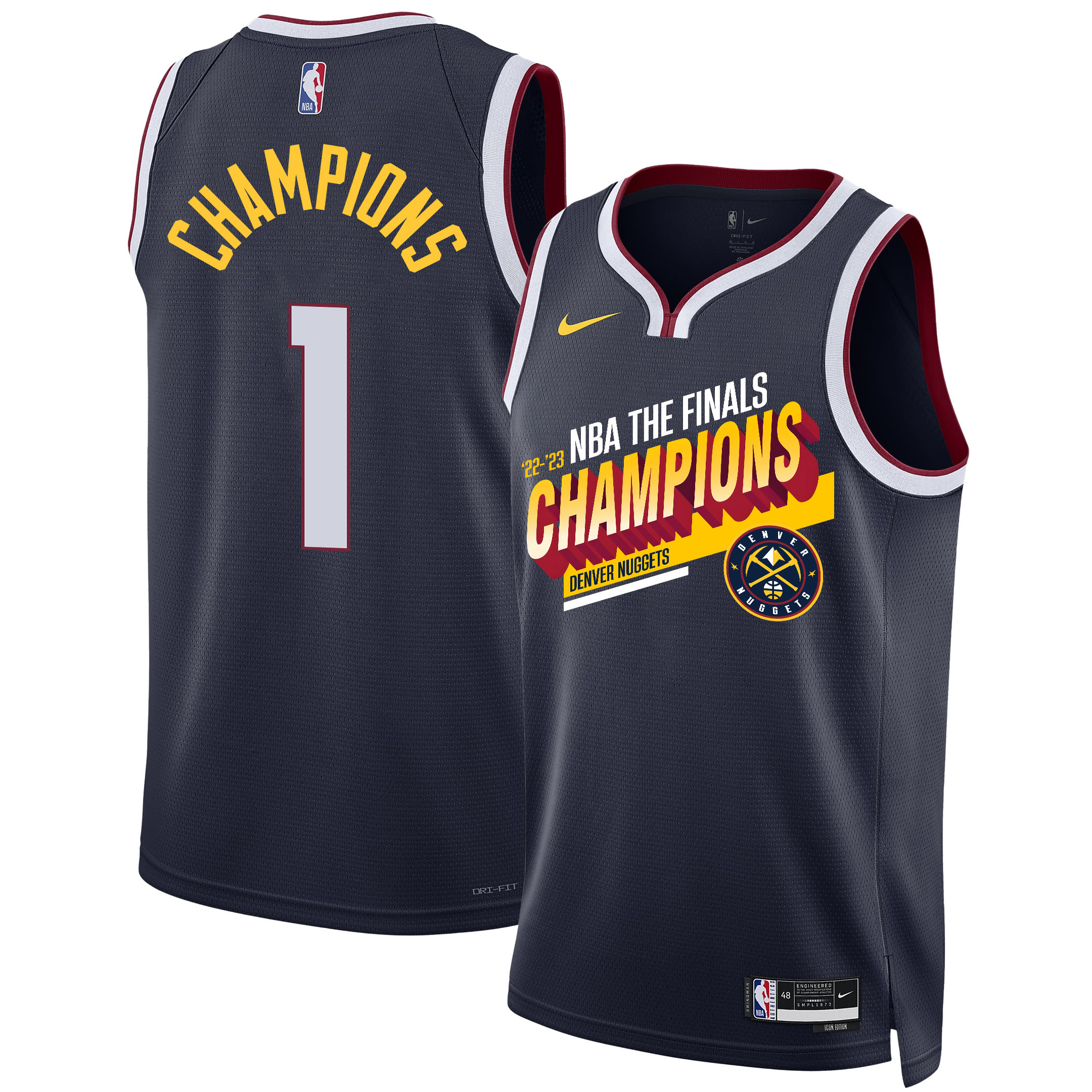 Denver Nuggets Soar To Victory 2023 NBA Champions Swingman Basketball Jersey - Black - JS215 