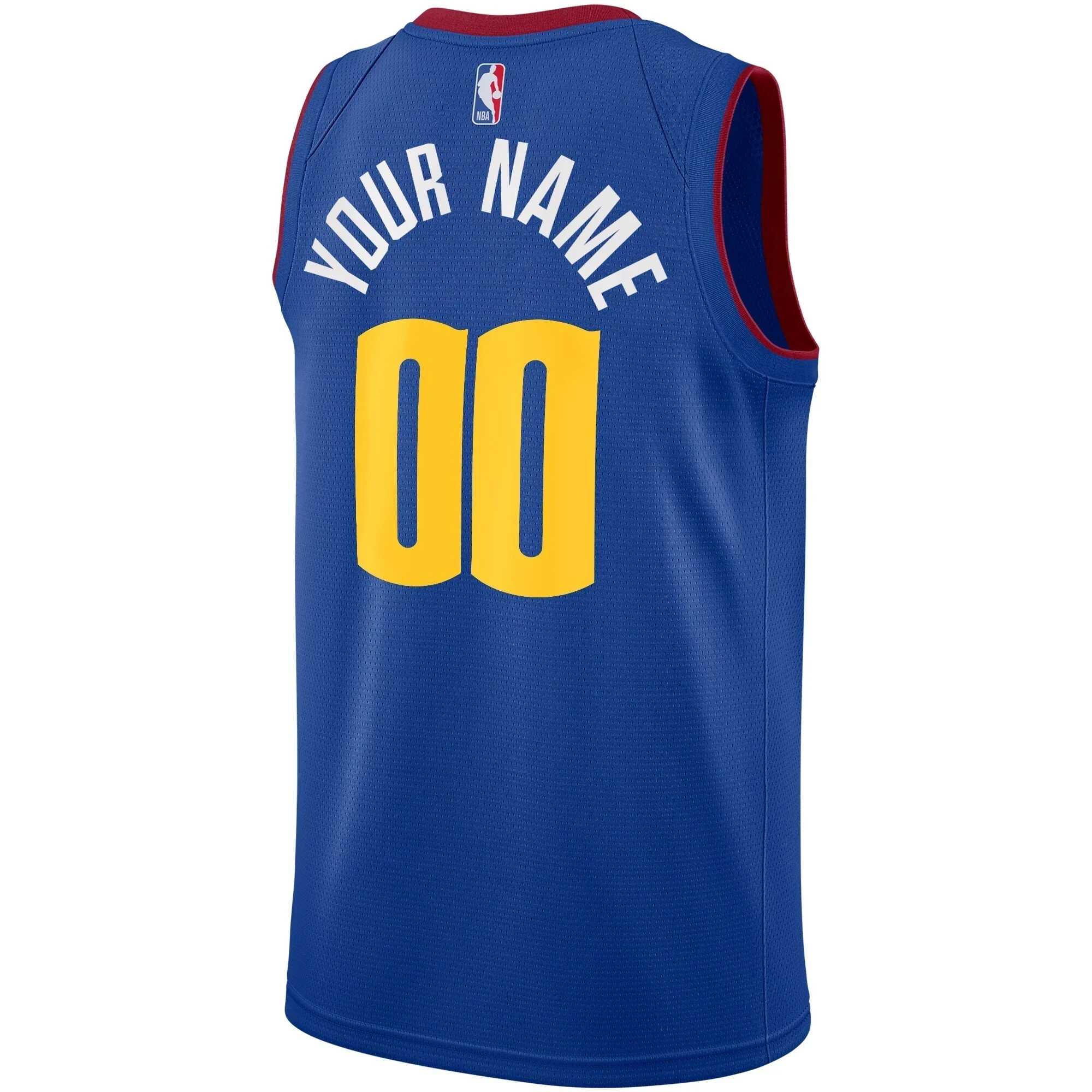 Alternative view of Denver Nuggets Swingman Custom Basketball Jersey - Statement Edition - Blue - JS880 