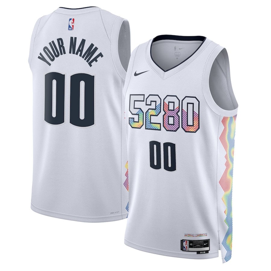 Denver Nuggets Unisex 2024/25 Custom Swingman Basketball Jersey - City Edition - White - JS186 