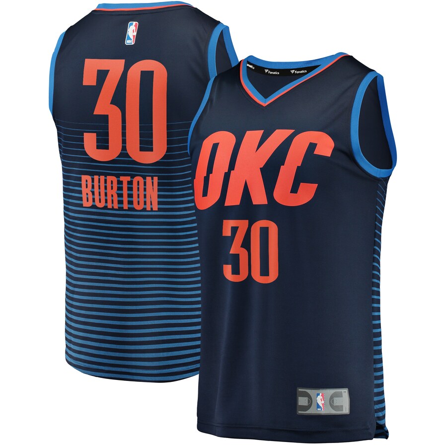 Deonte Burton Oklahoma City Thunder Fanatics Branded Fast Break Player Jersey - Statement Edition - Navy