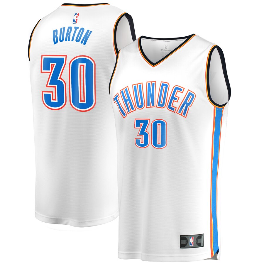 Deonte Burton Oklahoma City Thunder Fanatics Branded Youth Fast Break Player Basketball Jersey - Association Edition - White