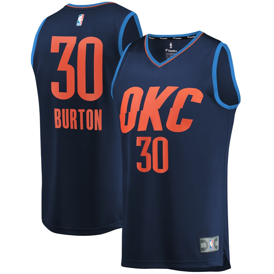 Deonte Burton Oklahoma City Thunder Fanatics Branded Youth Fast Break Player Basketball Jersey - Statement Edition - Navy