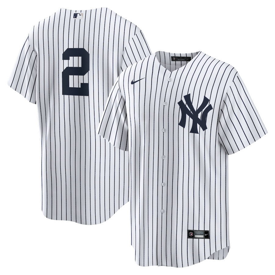 Derek Jeter 2 New York Yankees Home Limited Baseball Jersey - Men White 