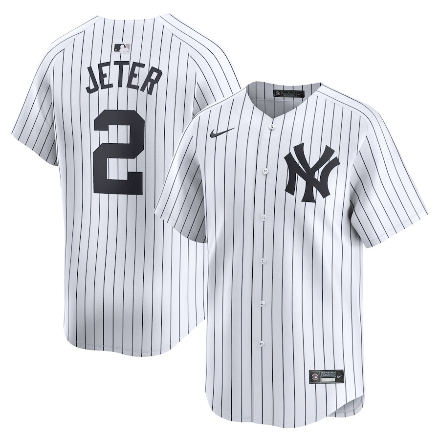 Derek Jeter 2 New York Yankees Home Limited YOUTH Baseball Jersey - White 