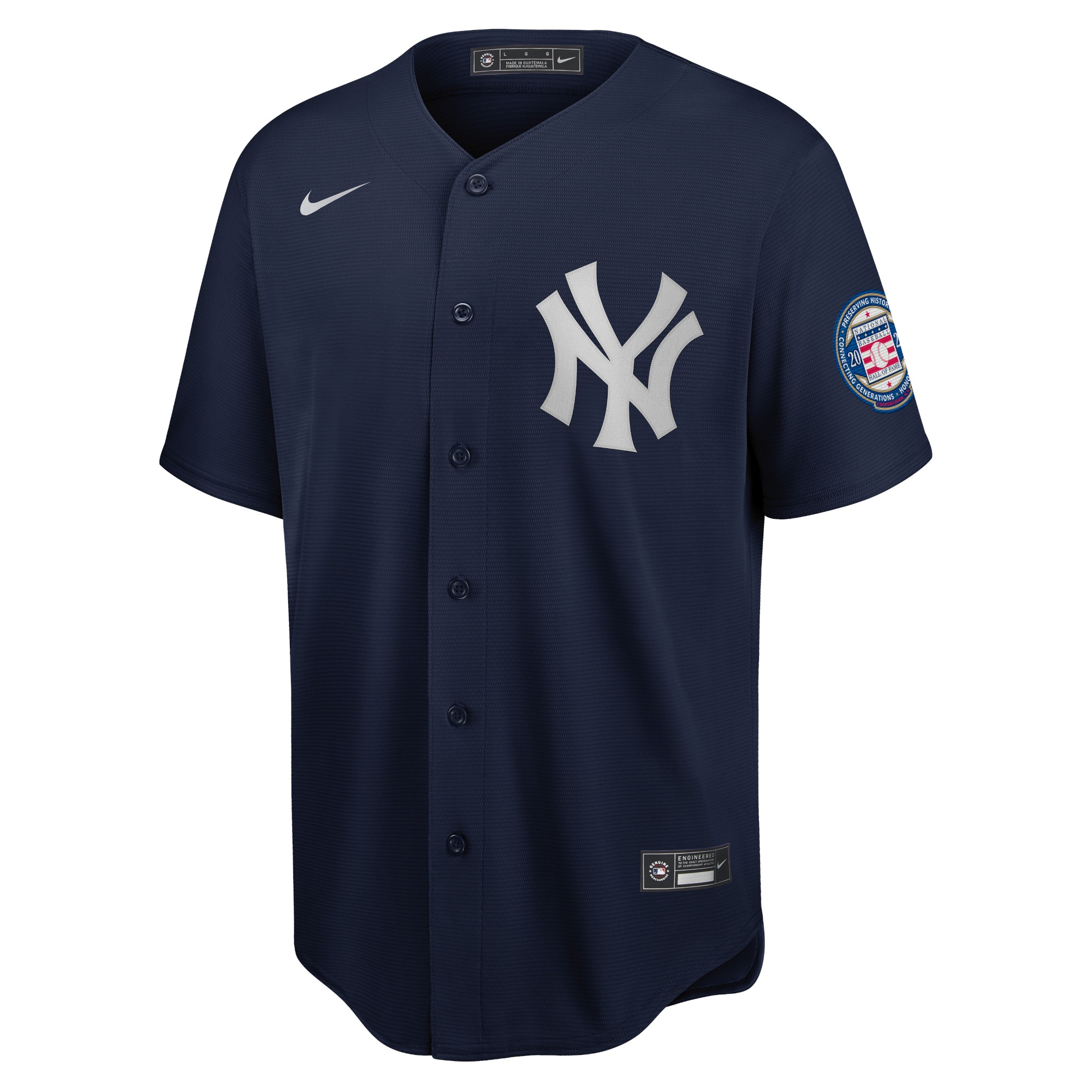 Alternative view of Derek Jeter New York Yankees 2020 Hall Of Fame Induction Alternate Replica Player Baseball Jersey – Navy