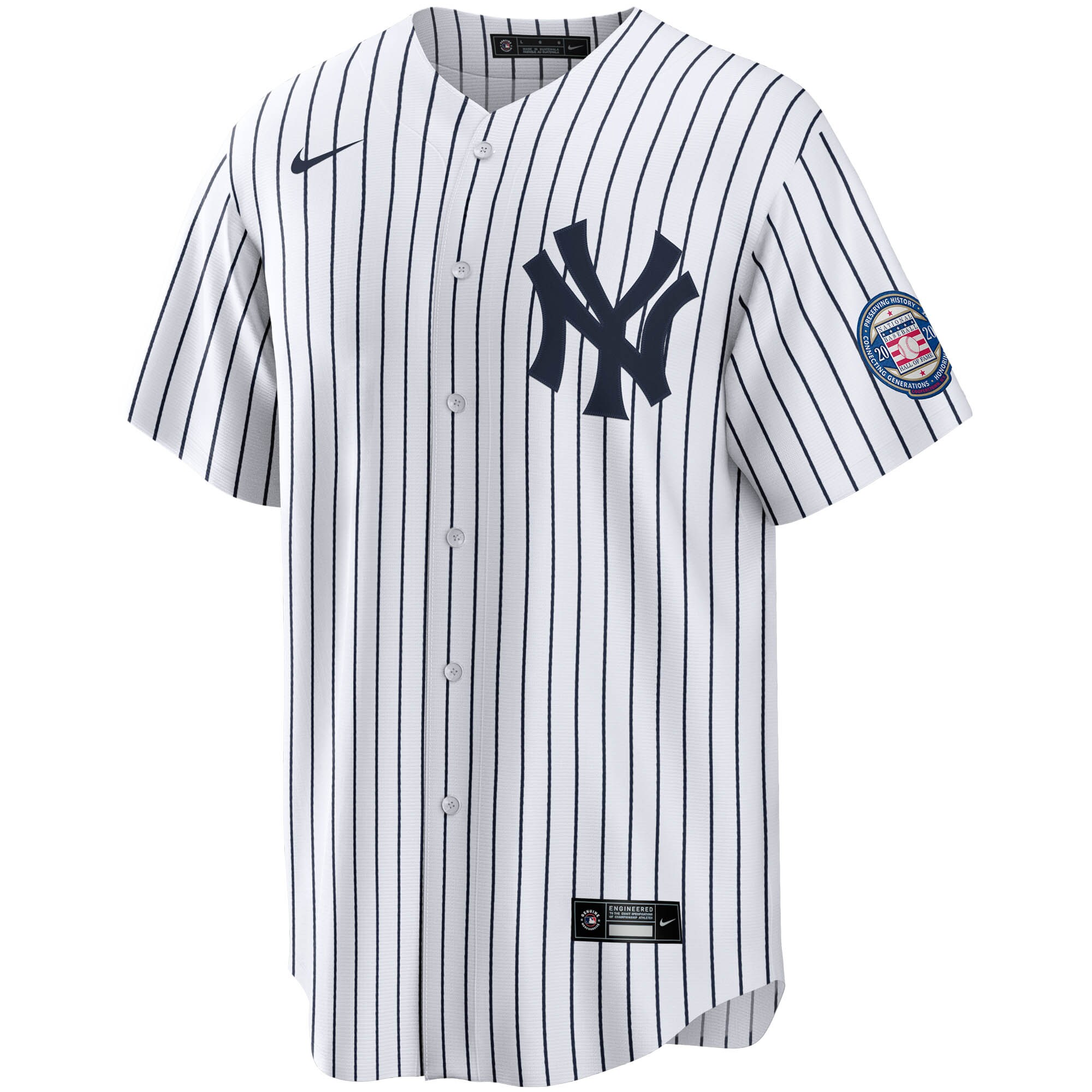 Alternative view of Derek Jeter New York Yankees 2020 Hall Of Fame Induction Home Replica Player Name Baseball Jersey – White/navy