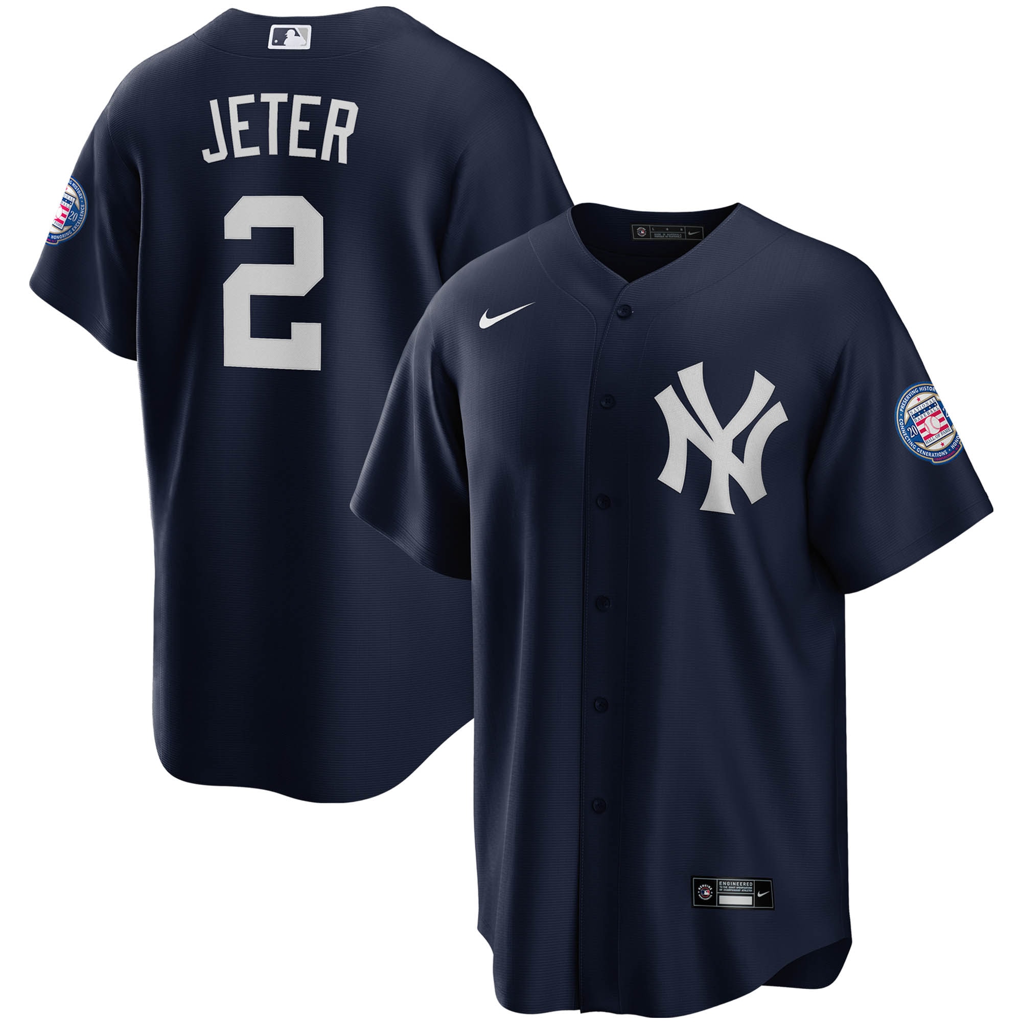 Derek Jeter New York Yankees 2020 Hall Of Fame Induction Home Replica Player Name Baseball Jersey – White/navy