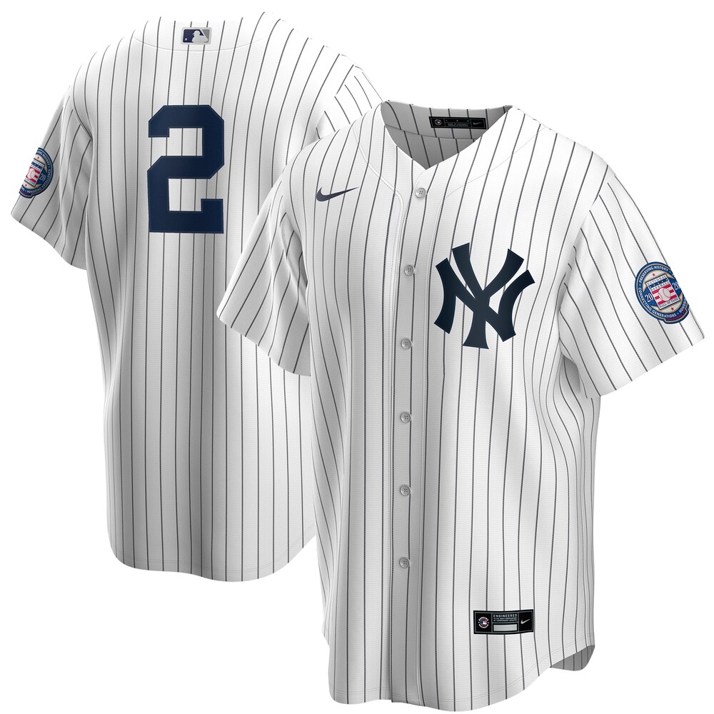 Derek Jeter New York Yankees 2020 Hall Of Fame Induction Baseball Jersey - White/navy